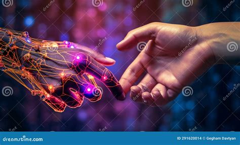 Close-up Of Ai Robots Hand, Ai Robot Hand On Dark Background, AI Robot Hand Stock Photo ...