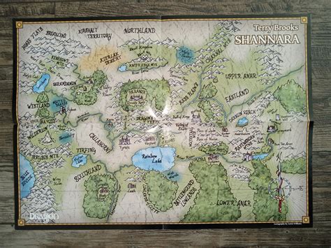 Terry Brooks Shannara Fold-up Map ~ Cartography by Aaron Williams - Eborn Books