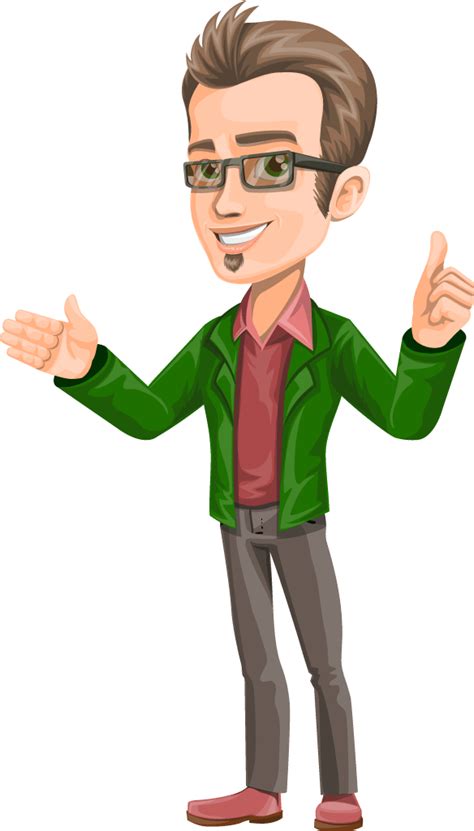 Free Vector Smart Guy Character - Vector Characters