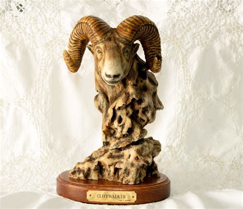 Cliff Walker Bighorn Sheep Sculpture by R. Reading Signed | Sculpture ...