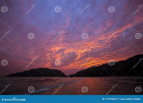 Sunset in Goa, India stock image. Image of cloudscape - 110195663