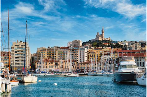 Marseille Old Port with yachts | High-Quality Architecture Stock Photos ~ Creative Market