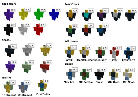 My BodyColors collection; roughly four pages. : r/roblox