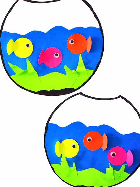 Neon Paper Fish Bowl Craft - Our Kid Things