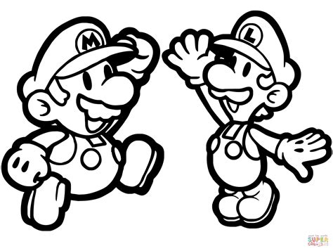 Paper Mario And Luigi Coloring Page | Free Printable Coloring Pages ...