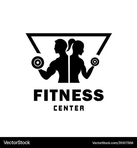 Fitness center logo sport and logo design Vector Image