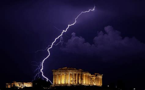 Parthenon At Night Wallpaper