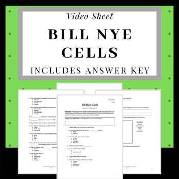 Bill Nye Cells Video Sheet by That Red Haired Science Teacher | TpT