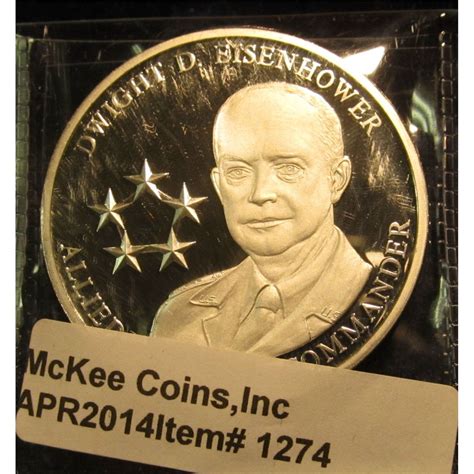 1274. Dwight D. Eisenhower Allied Supreme Commander silver-plated commemorative medal