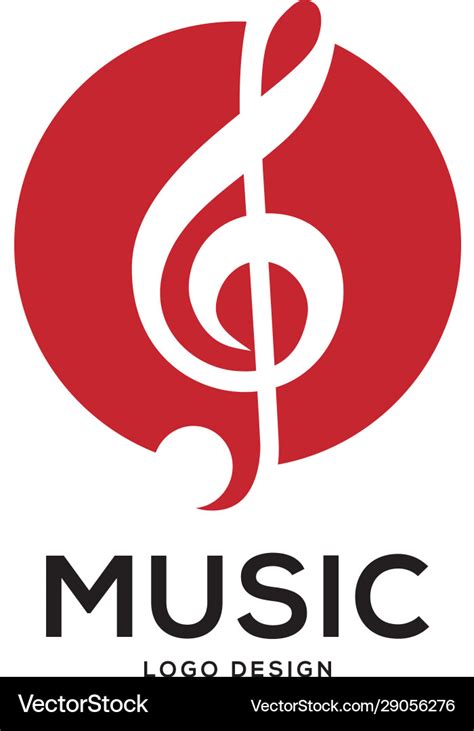 Music logo with circle Royalty Free Vector Image