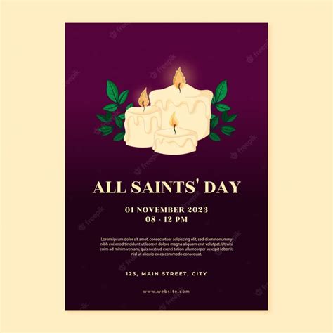 Free Vector | Hand drawn all saints' day vertical poster template