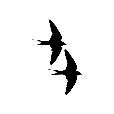 Flying Pair of the Swallow Bird Silhouette for Logo, Pictogram, Website ...