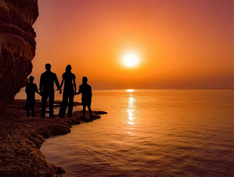 Free Images : sunset, family, sea, dusk, sun, vacation, silhouette ...