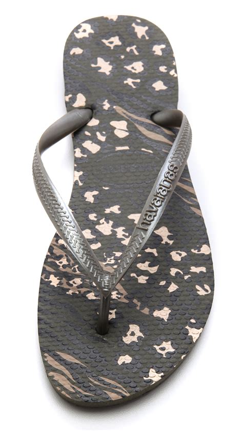 Lyst - Havaianas Slim Animal Print Flip Flops in Natural