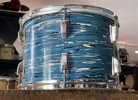 1971 Ludwig Bowling Ball Oyster Blue 14/16/18/24 3-Ply Drum Set ...