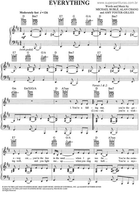 Michael Buble Everything Piano Sheet Music Pdf - herebfile