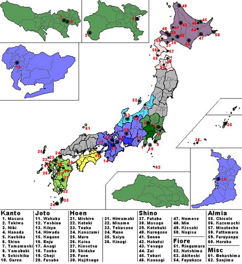 Japan Pokemon Go Map / pokemon series - How are the regions connected ...