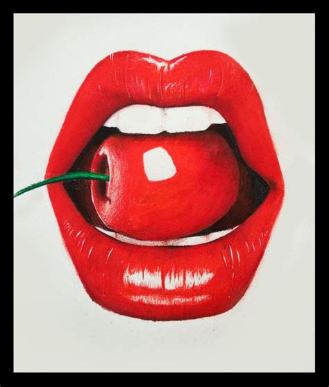 Cherry Lips by zac1526 on DeviantArt #LipPencilTutorial | Pop art lips, Lips painting, Lipstick art