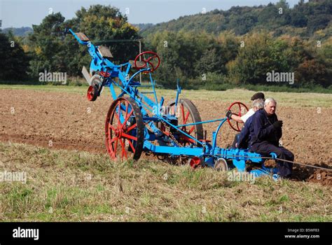 Surrey County Ploughing Match Country Fair Plough being towed on a Stock Photo: 20844435 - Alamy