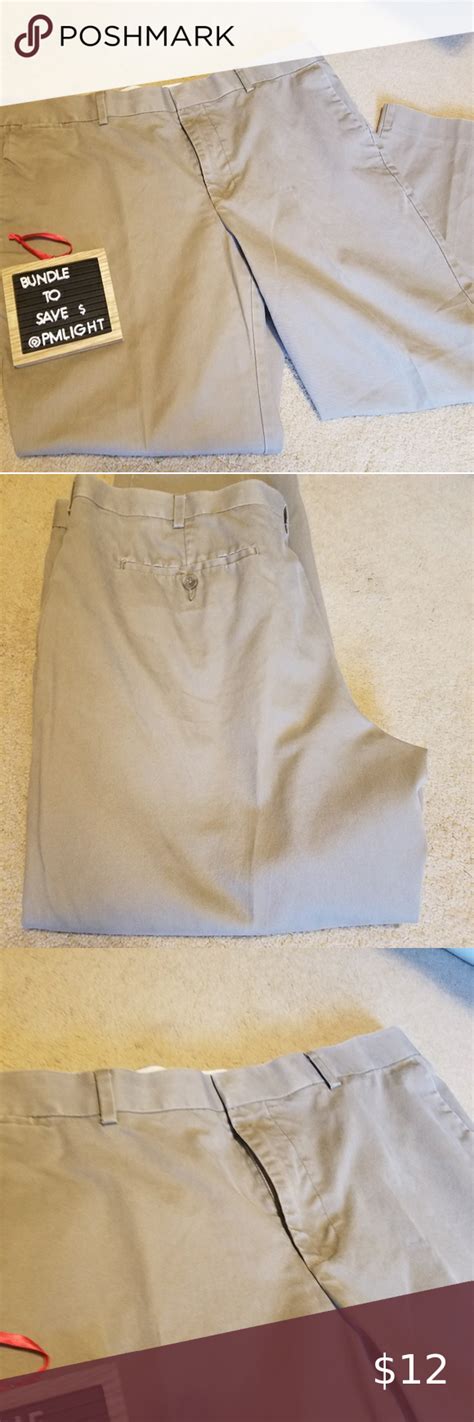 Apt 9 Slim Fit Khaki Pants 38x29 Flat front 75% cotton 23% polyester 2 ...