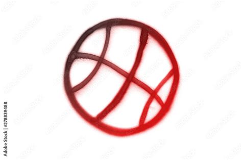 Graffiti basketball sign sprayed on white isolated background Stock ...