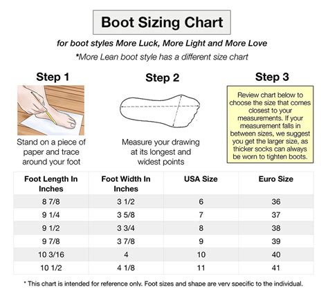 Mickey Mouse Boots Sizing Chart