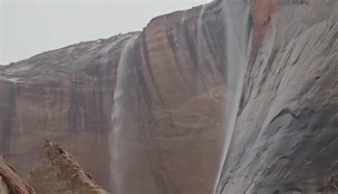 VIDEO: Storm creates huge waterfalls at Lake Powell