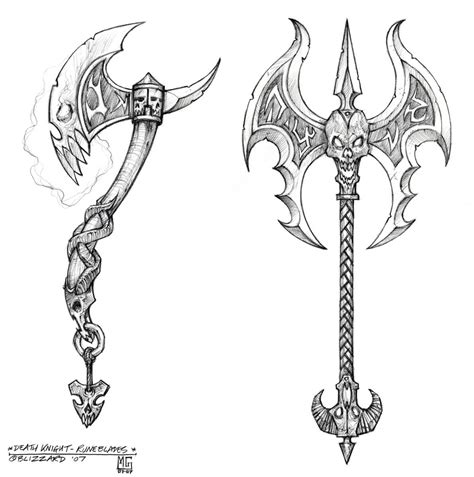 World of WarCraft | Axe tattoo, Weapon concept art, Sword drawing