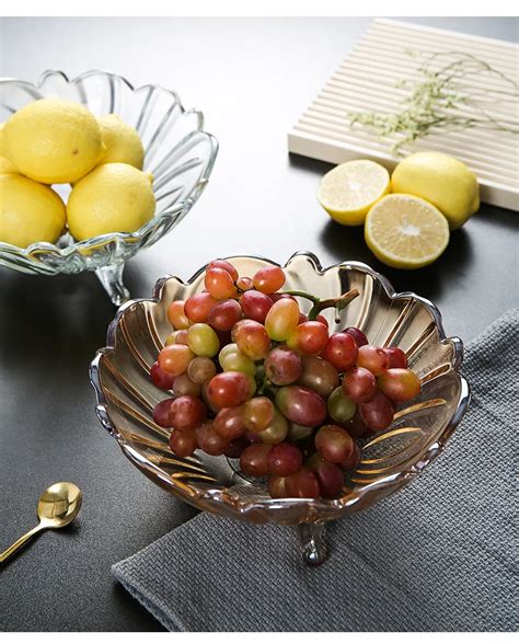 Simple Transparent Glass Fruit Bowl Modern Home Decoration Bedroom ...