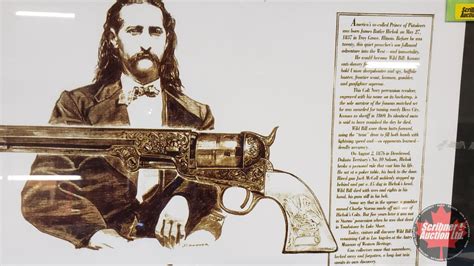 Framed Picture of Wild Bill Hickok's Colt 1851 Navy Revolver (24" x 14") (Picture with Article) (SEE