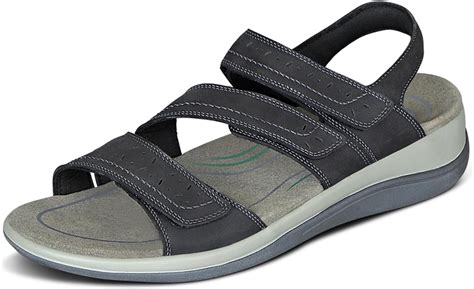 Amazon.com | Orthofeet Women's Orthopedic Leather Adjustable Naxos Sandals | Slides