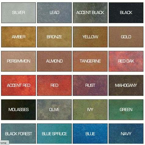 DeltaDye color chart | All Garage Floors