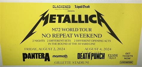 Metallica M72 Concert Ticket | eBay