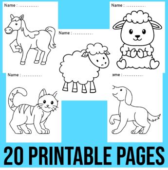 Kindergarten Farm Animal Coloring Pages