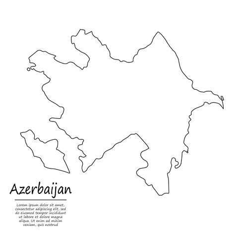 Simple outline map of Azerbaijan, 22194647 Vector Art at Vecteezy