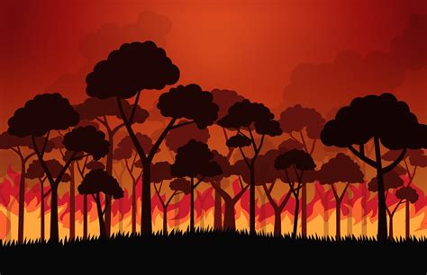 Wildfire Cartoon Drawing : Dangerous Forest Fire Background 301643 Vector Art At Vecteezy ...