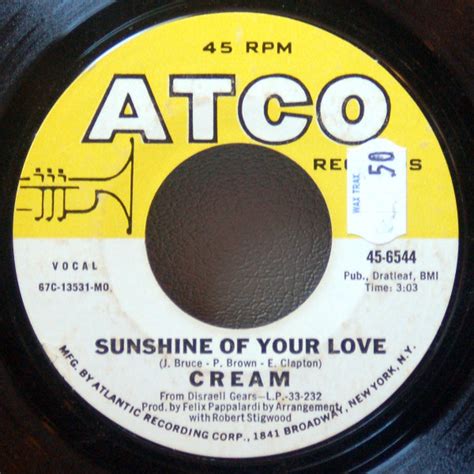 Cream – Sunshine Of Your Love (1968, Vinyl) - Discogs