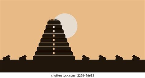 Hindu Temple Silhouette