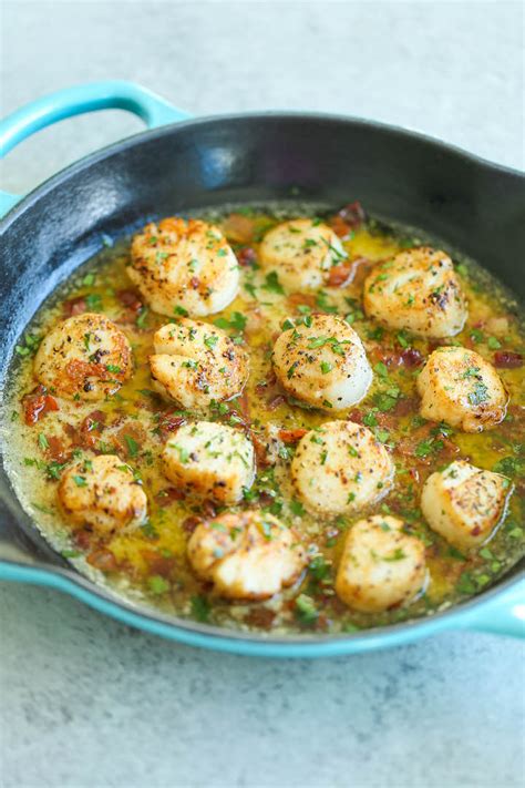 Bacon Scallops with Garlic Butter Sauce - Damn Delicious