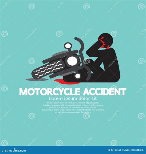 Biker with Motorcycle Have in an Accident Stock Vector - Illustration ...