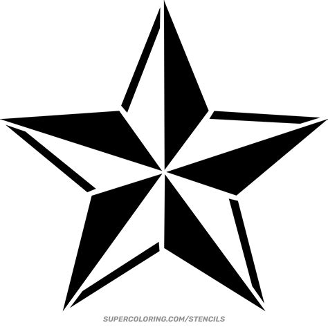 Stencil of Nautical Star | Free Printable Papercraft Templates