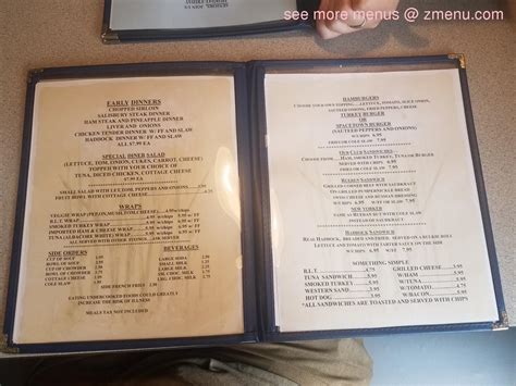 Menu at Derry Diner restaurant, Derry, 29 Crystal Ave