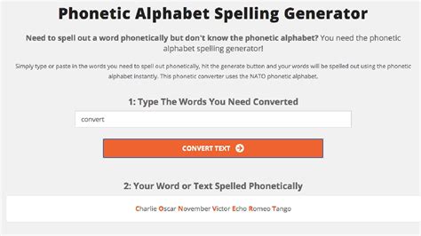 Phonetic Alphabet Spelling Generator