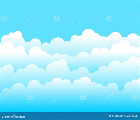 Cartoon Cloudy Background, Sky and Cloud Stock Vector - Illustration of backdrop, clipart: 144356611