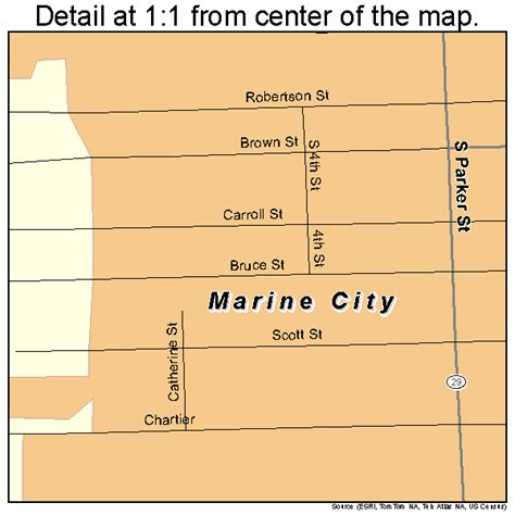 Marine City Michigan Street Map 2651600