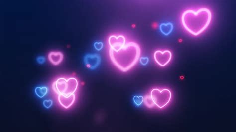 Neon Hearts Background Loop, Motion Graphics | VideoHive