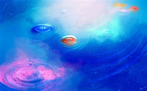 abstract, colorful, space, blue, JoeyJazz, space art, digital art, cyan, HD Wallpaper | Rare Gallery