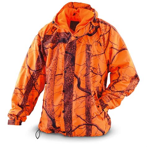 Huntworth™ Fleece-lined Microfiber Jacket, Blaze Camo - 294912, Blaze Orange & Blaze Camo at ...