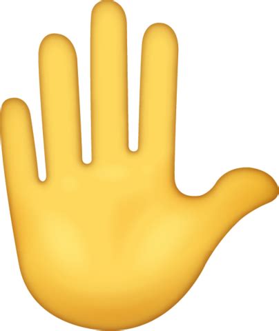 Raised Hand Emoji [Free Download iPhone Emojis] | Hand emoji, Raised ...