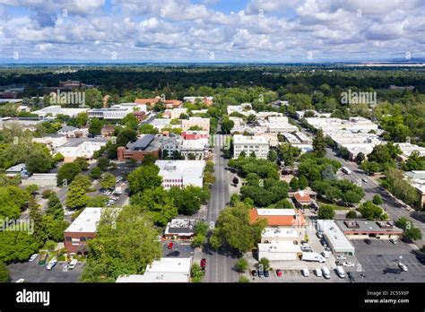 Aerial views above downtown Chico, California Stock Photo - Alamy